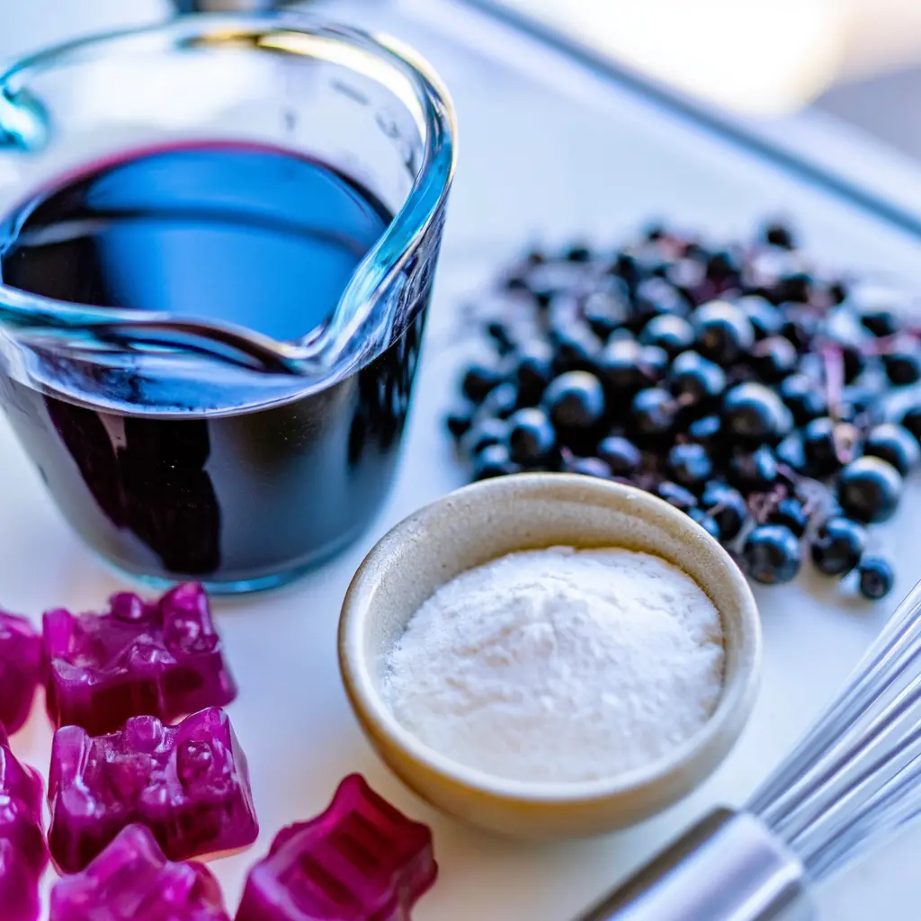 homemade elderberry gummies - main ingredients
