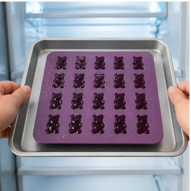 Step 3: Chilling filled molds in the refrigerator until firm