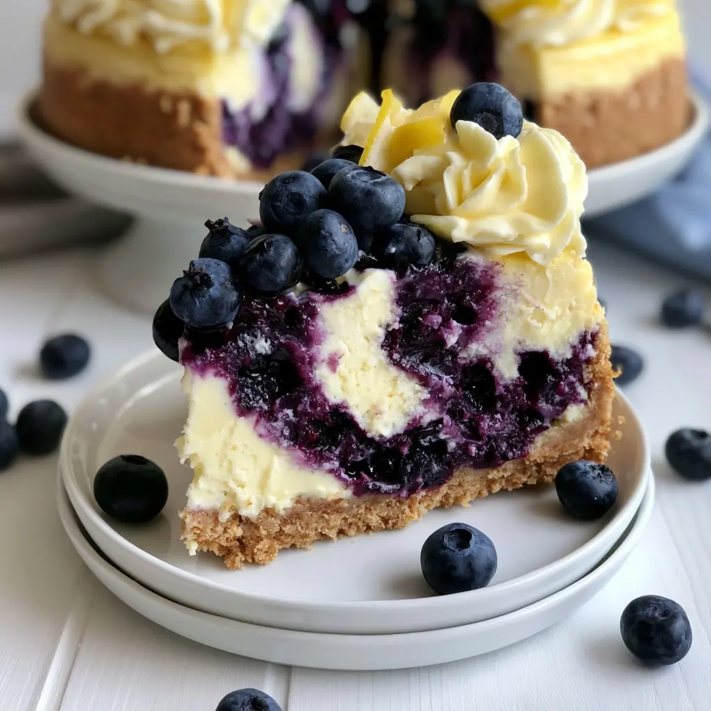 lemon blueberry cheesecake - final presentation