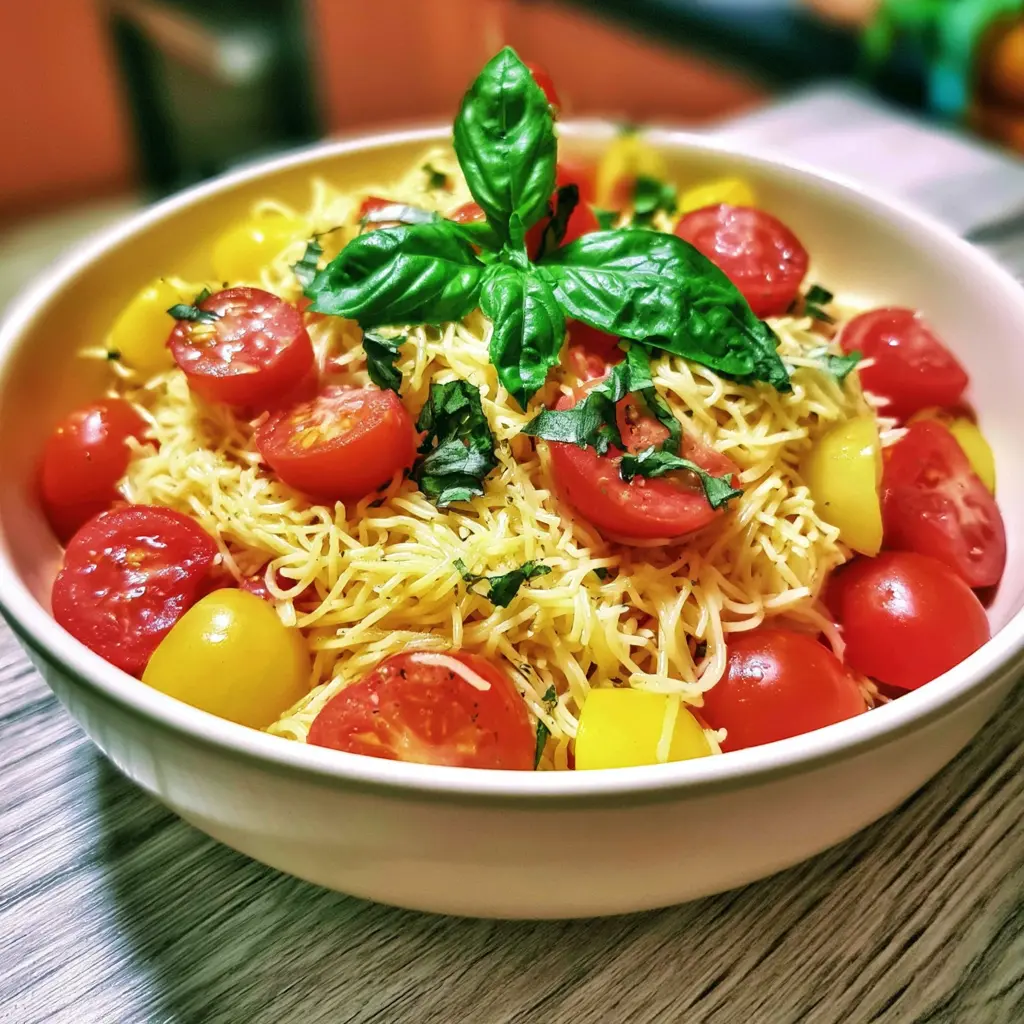 lemon capellini salad - final presentation