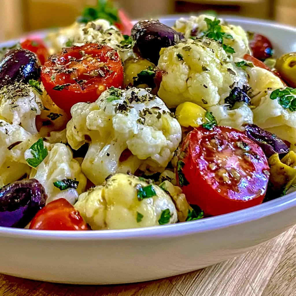 marinated cauliflower salad - final presentation