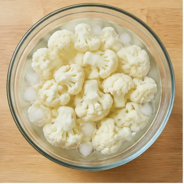 Blanch and shock the cauliflower florets to keep them crisp-tender