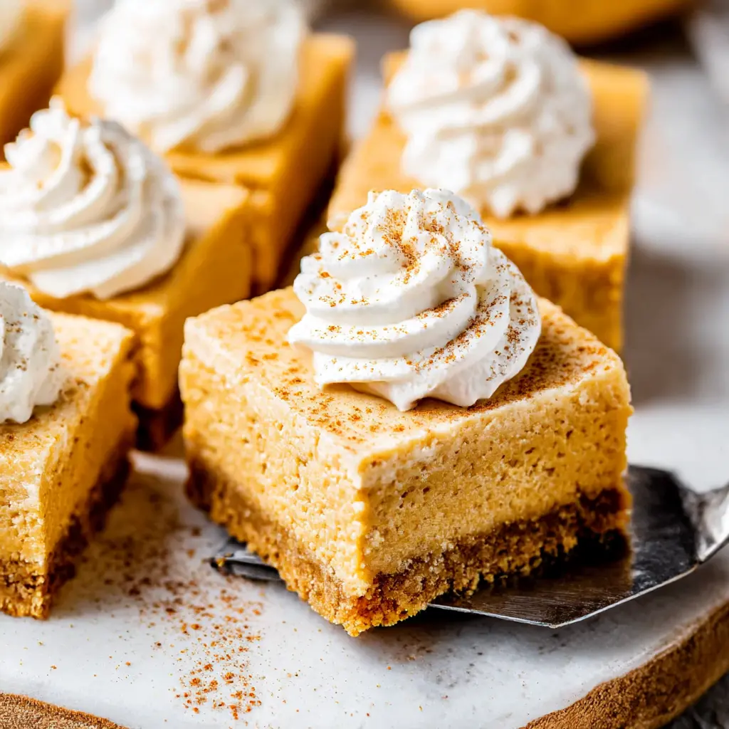 nobake pumpkin cheesecake bars - final presentation
