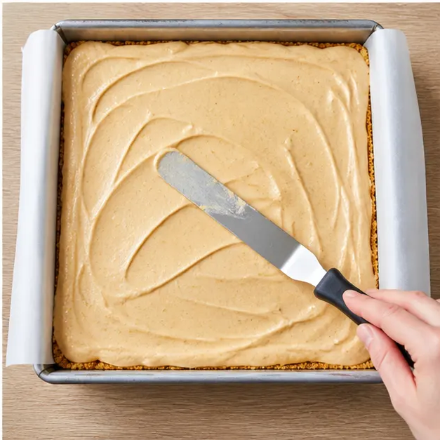 Spreading the filling over the crust