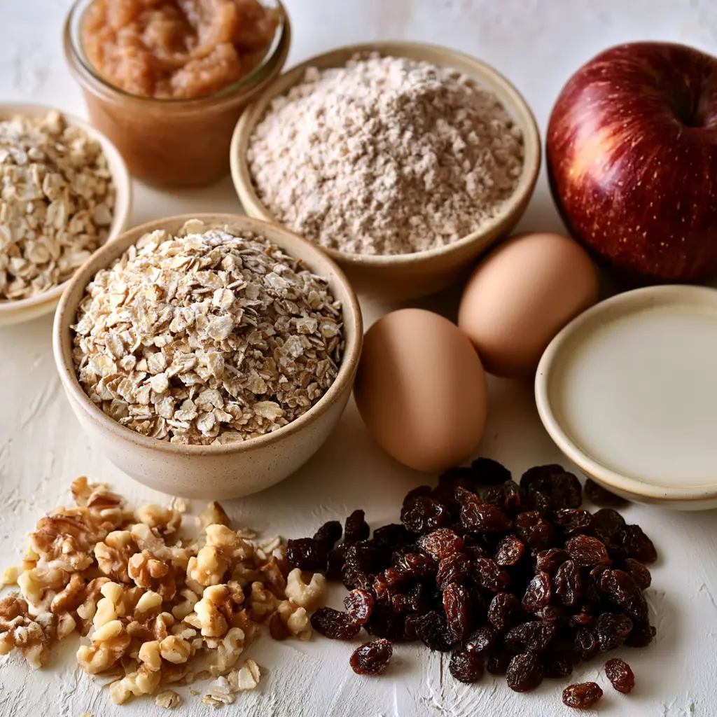oatmeal raisin bars - main ingredients