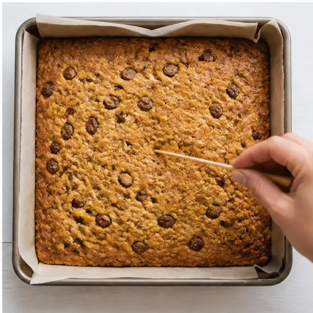 Step 4: Baking bars until golden brown and toothpick comes out clean