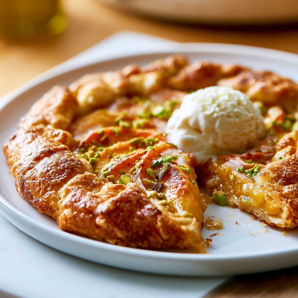 peach pistachio galettes - final presentation
