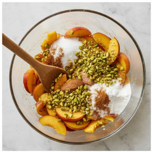 peach pistachio galettes - step 1