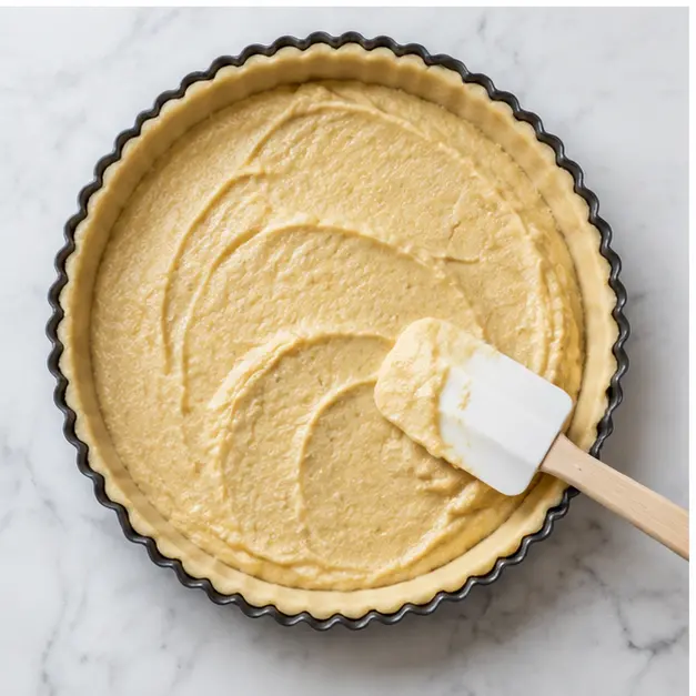 Spreading the frangipane filling