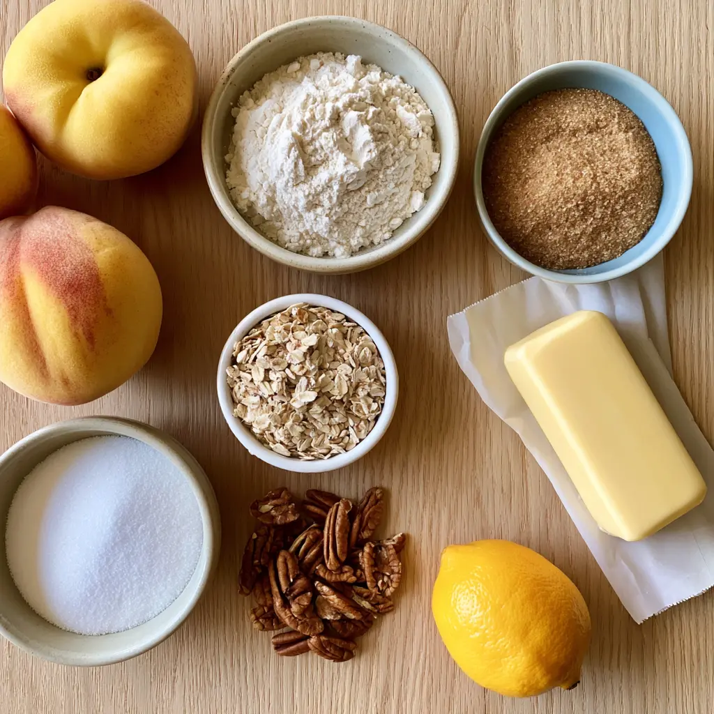 peach crisp - main ingredients