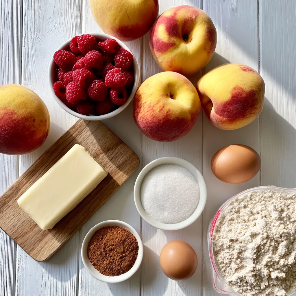 peach galette - main ingredients
