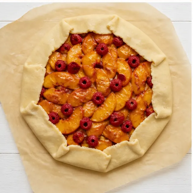 Pile the filling onto rolled dough and fold the edges inward