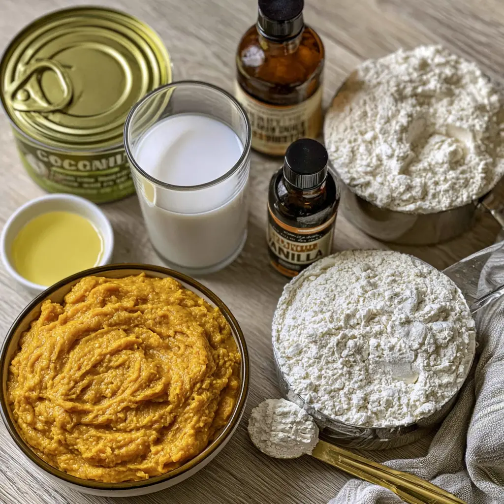 pumpkin pancakes - main ingredients
