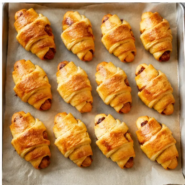 Step 4: Baking the rolled crescents until puffed and golden brown