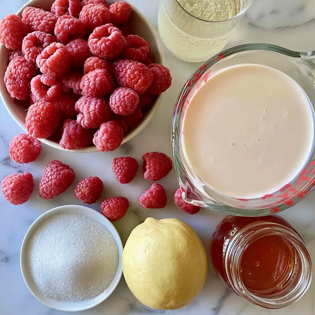 raspberry posset - main ingredients