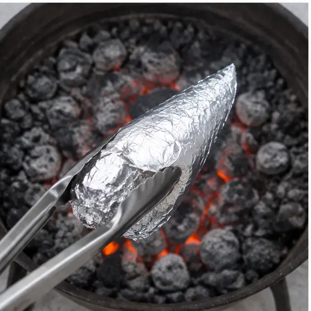 Step 3: Cooking over hot campfire coals