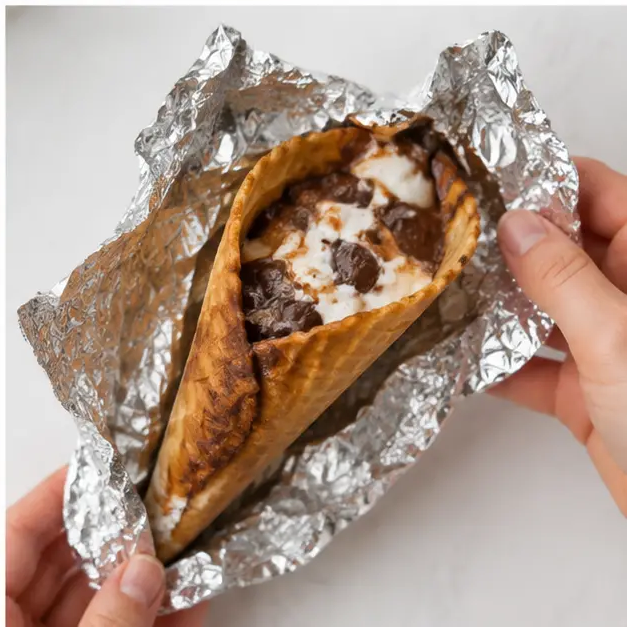 Step 4: Unwrapping to reveal the melted, gooey center