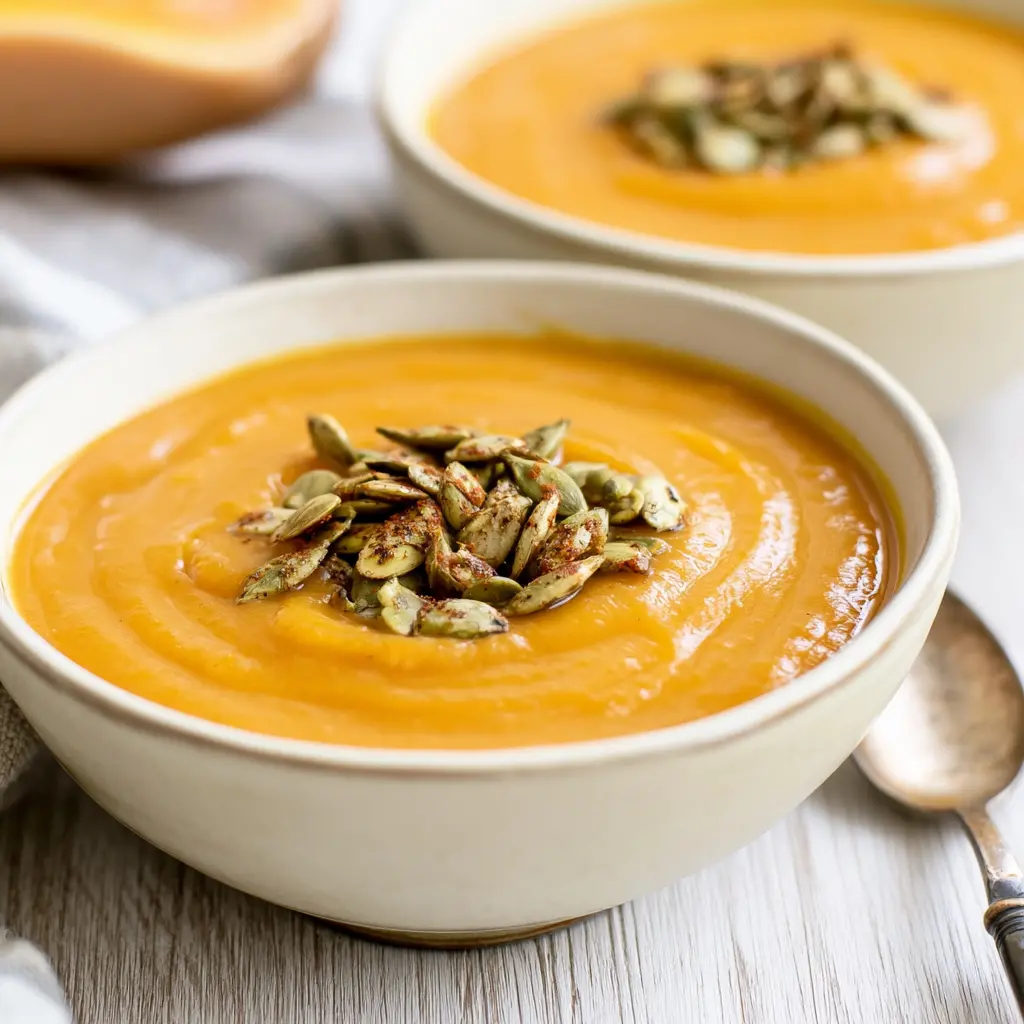 roasted butternut squash apple soup - final presentation