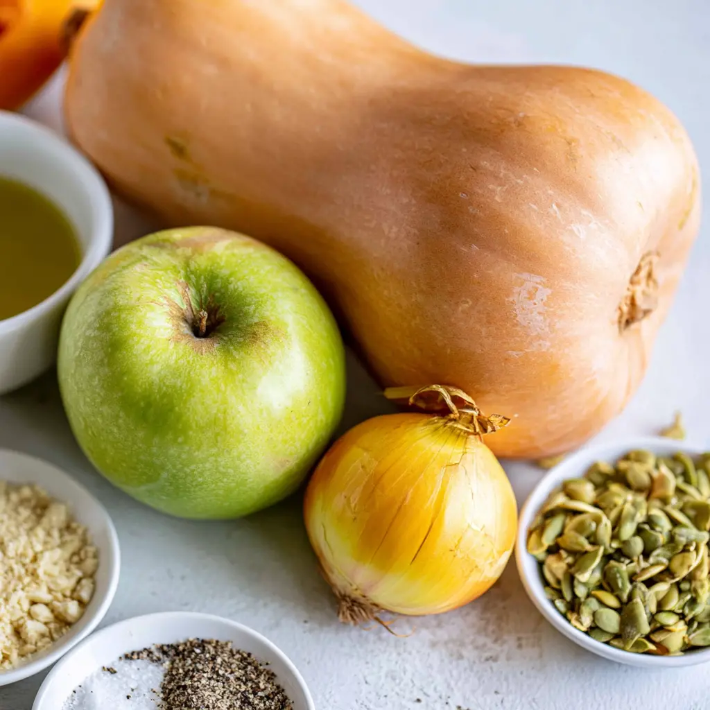 roasted butternut squash apple soup - main ingredients