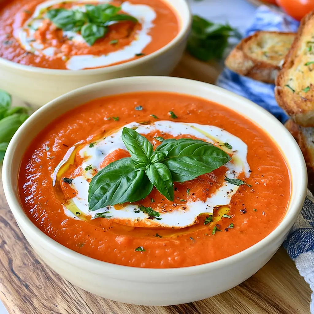 roasted tomato basil soup 614965759