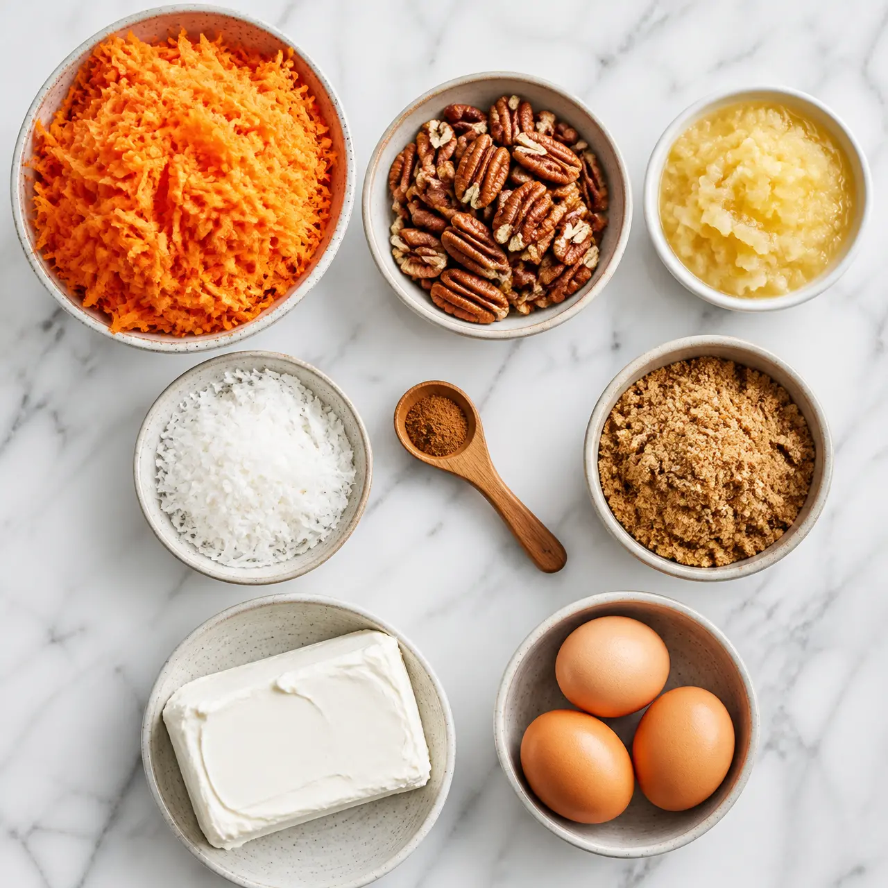 salted caramel carrot cake - main ingredients