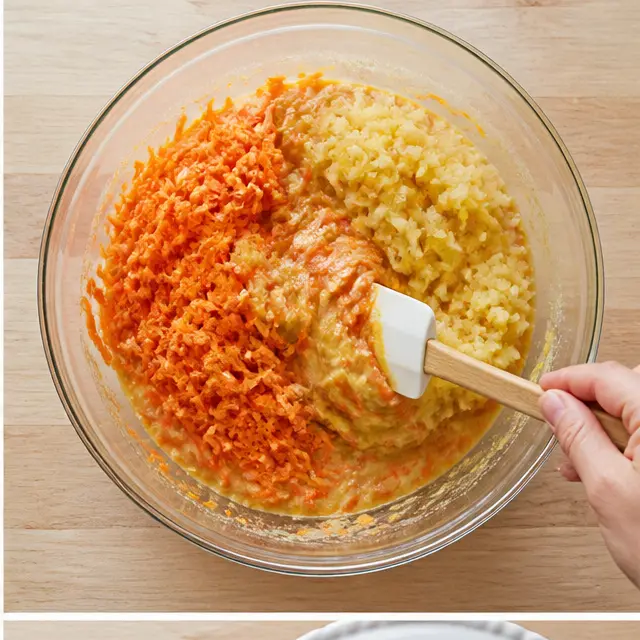 Step 2: Fold in carrots and pineapple