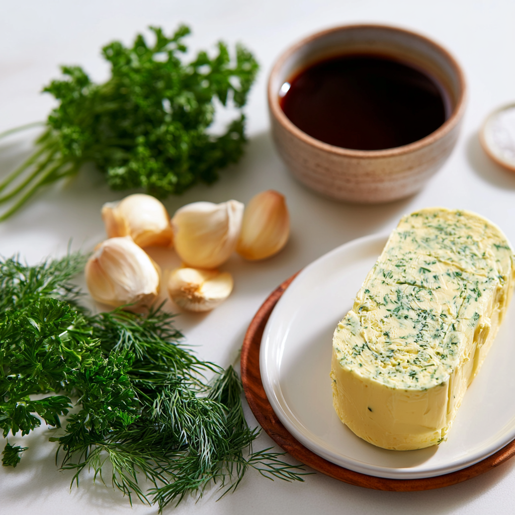 soy sauce compound butter - main ingredients