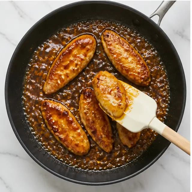 Step 3: Simmering the honey soy glaze to a glossy finish