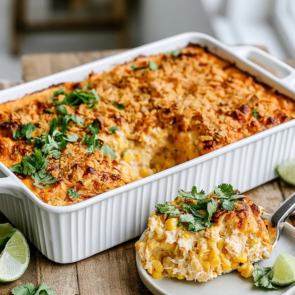 street corn chicken casserole - final presentation