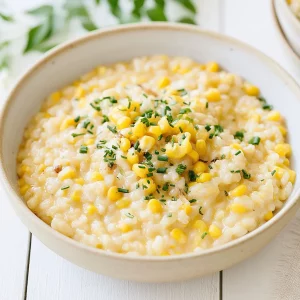 sweet corn risotto 368036338