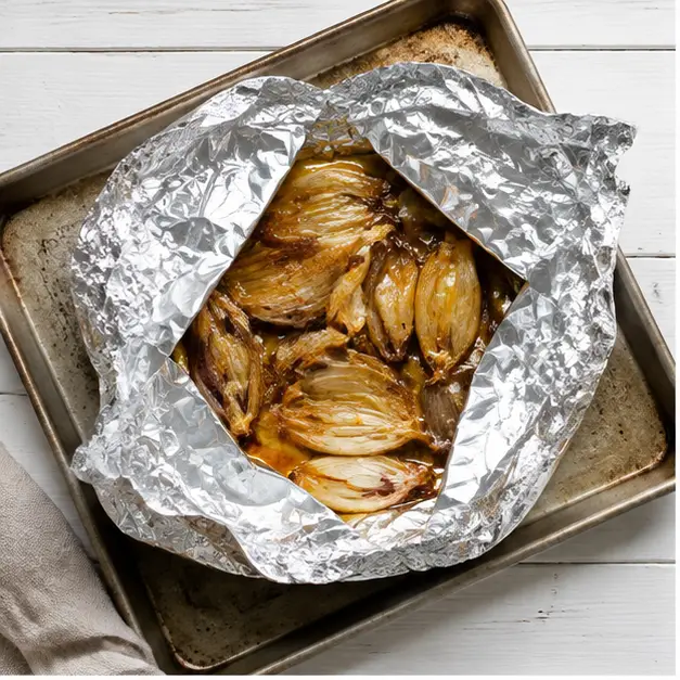 Step 1: Roasting shallots in a foil packet until caramelized