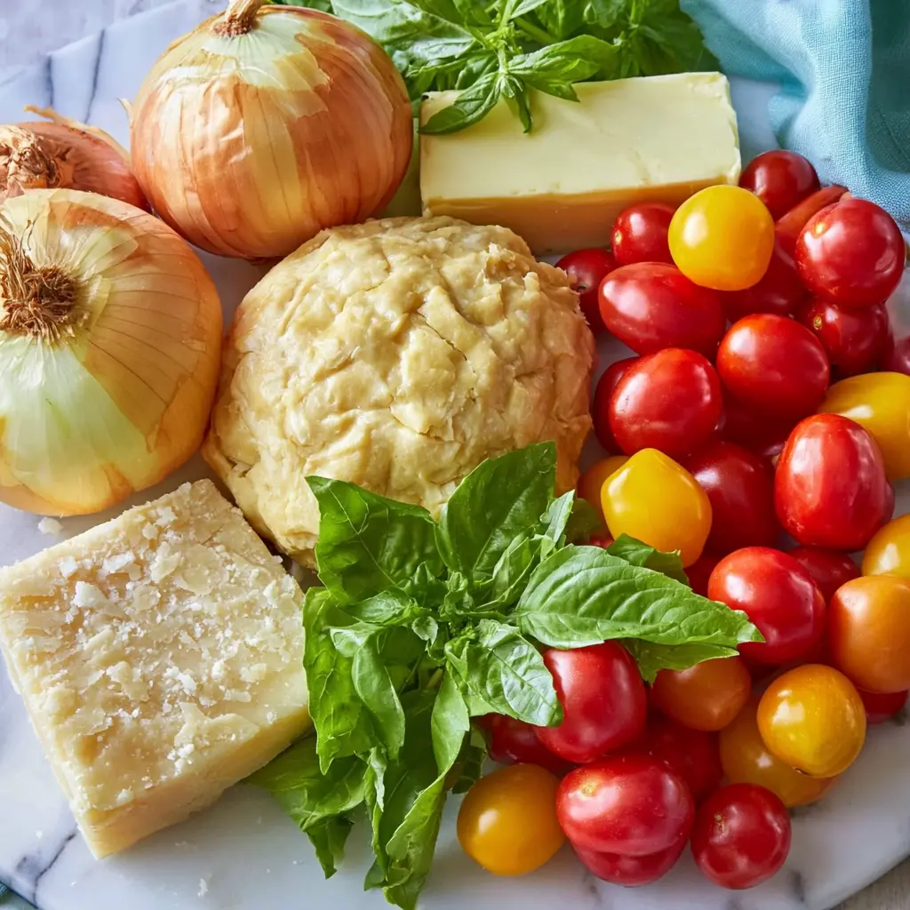 tomato tart - main ingredients