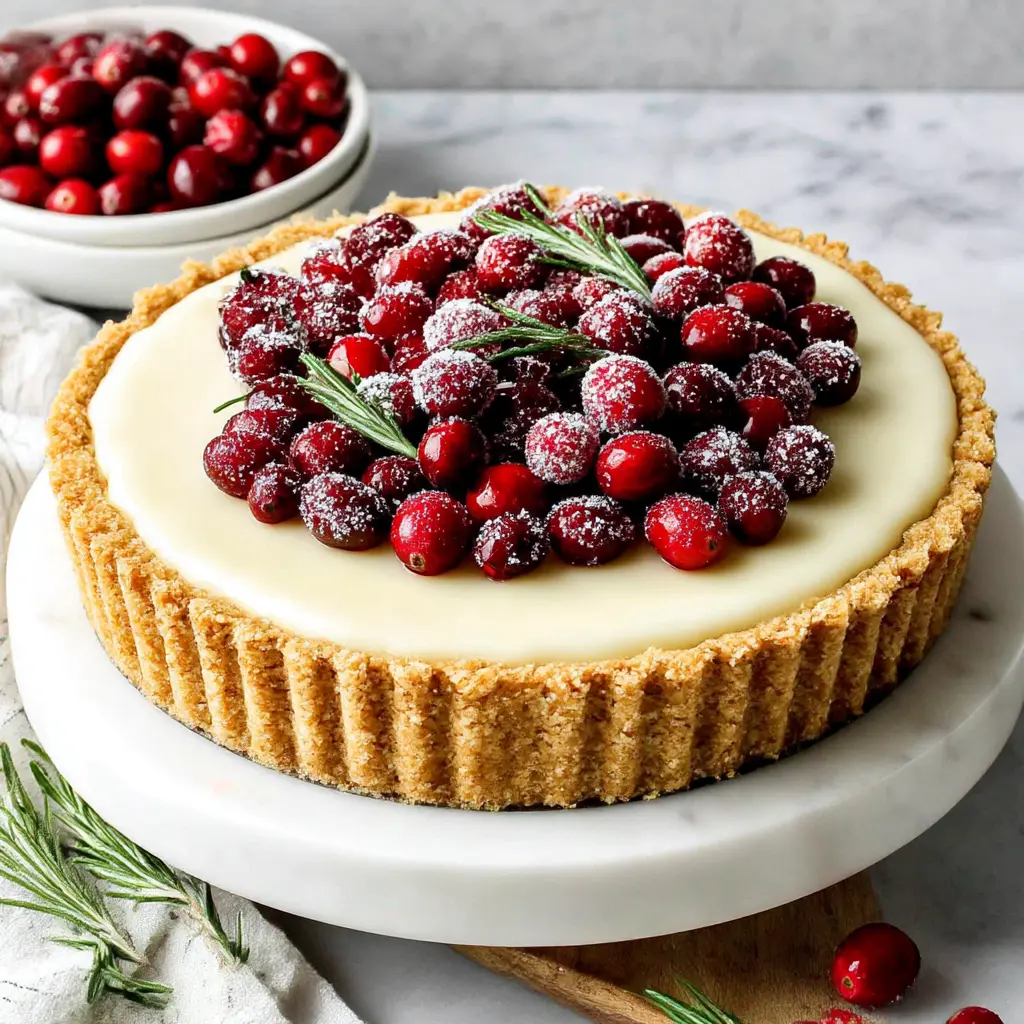 white chocolate cranberry tart - final presentation