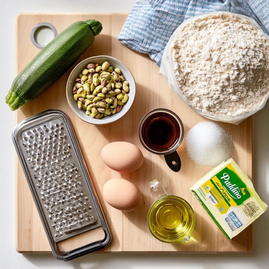 zucchini bread - main ingredients