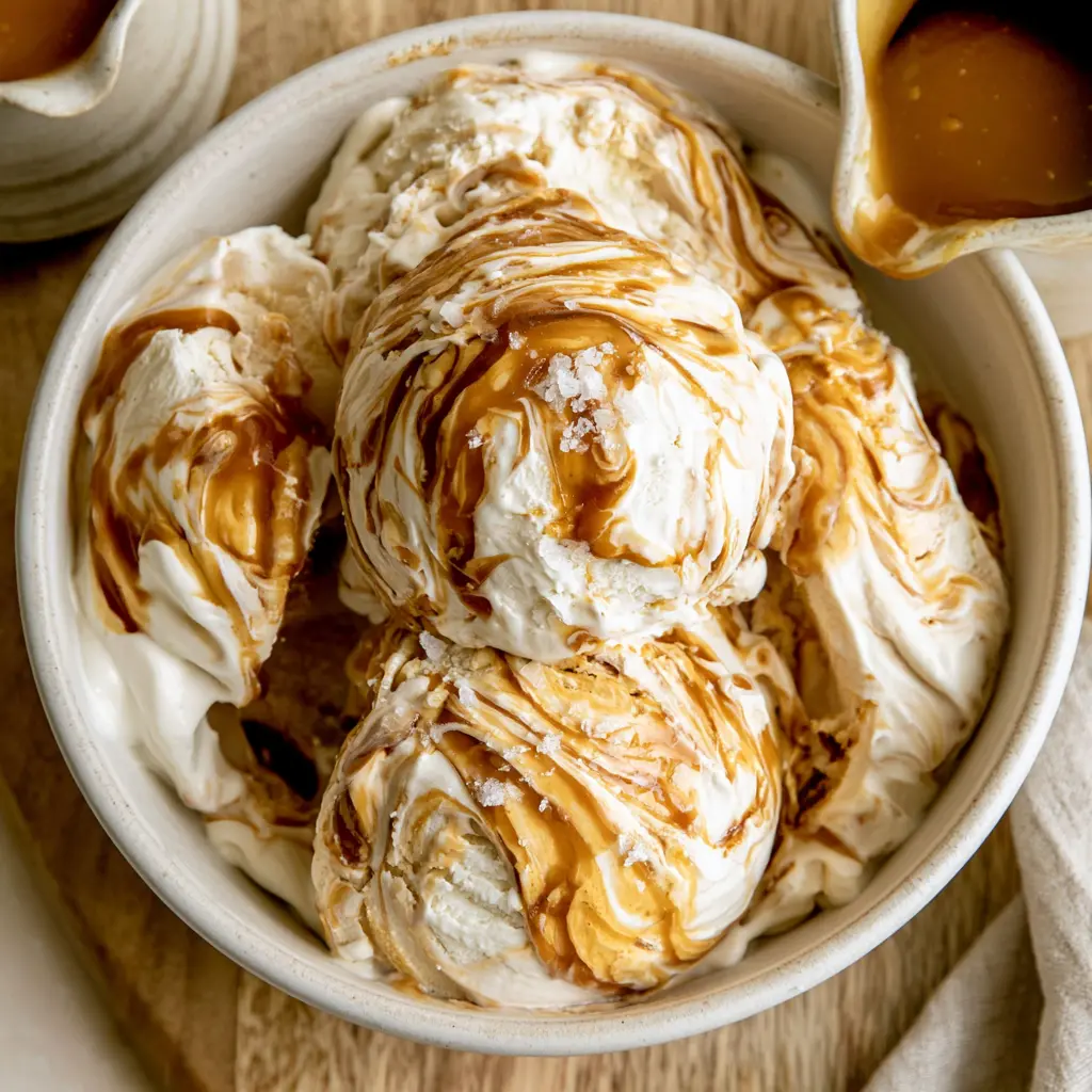 nochurn salted caramel ice cream - final presentation