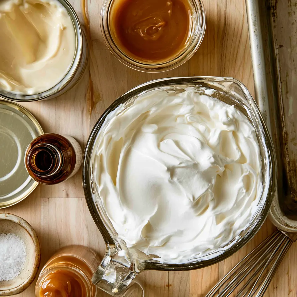 nochurn salted caramel ice cream - main ingredients