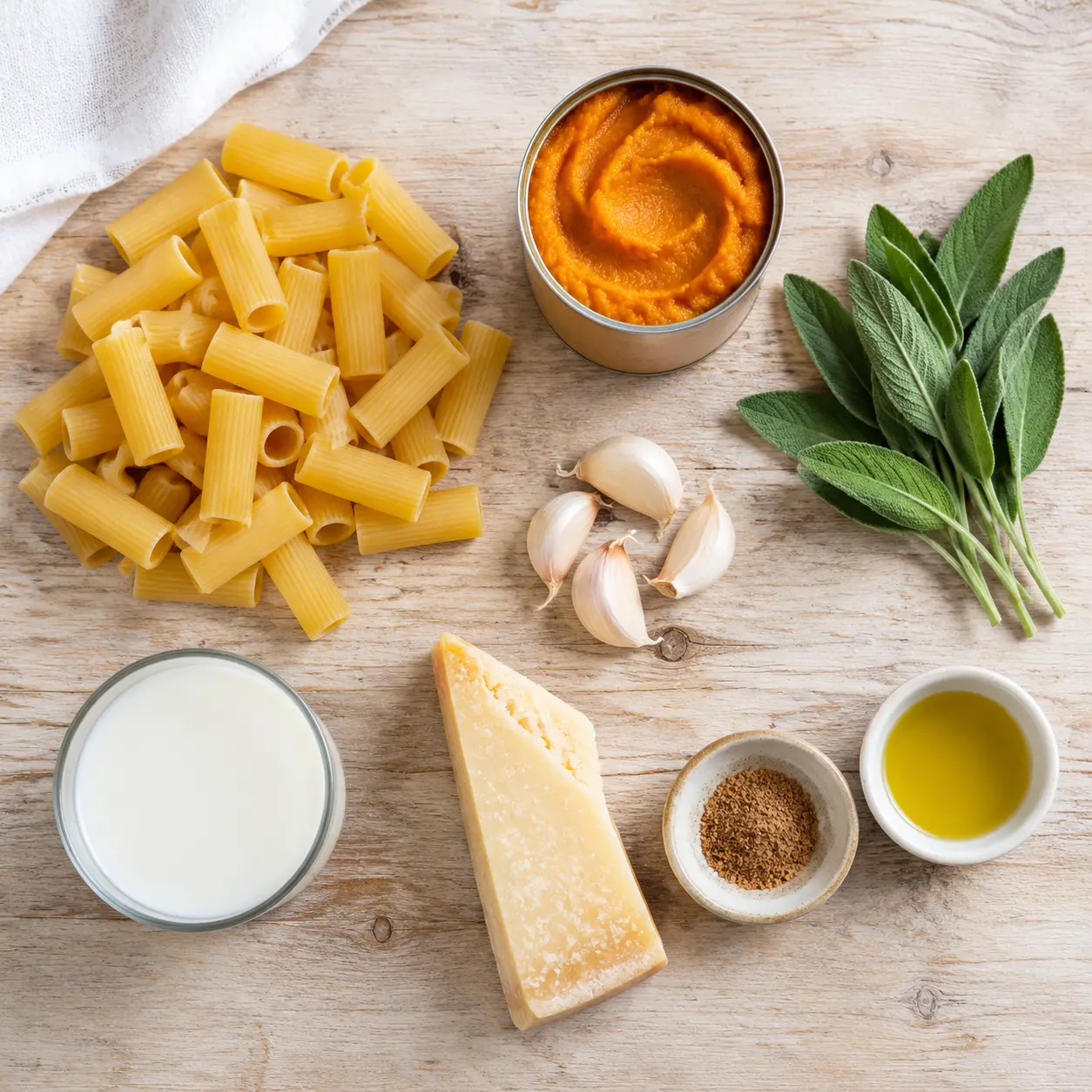 creamy pumpkin pasta - main ingredients