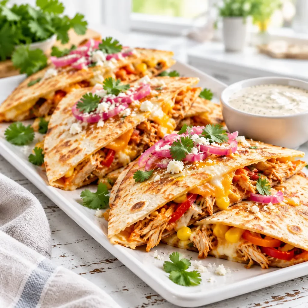hot honey chicken quesadillas 316286708