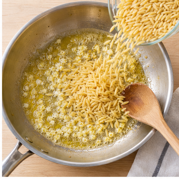 one pan parmesan orzo with shrimp - step 2