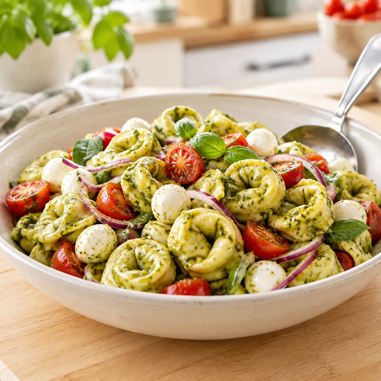 tortellini pasta salad - final presentation