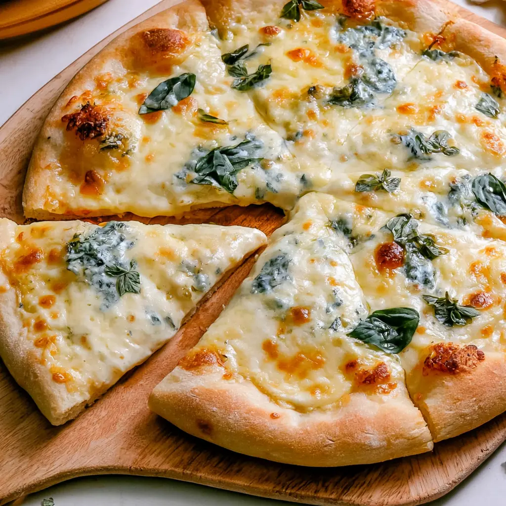 white garlic pizza sauce - final presentation