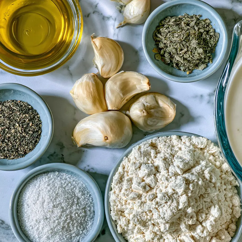 white garlic pizza sauce - main ingredients